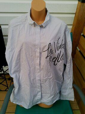 A NEW DAY SHIRT SIZE XL GRAY STRIPED NEW WITHOUT TAGS
